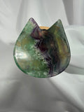 Fluorite cat head bowl