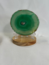 Polished, dyed agate slabs