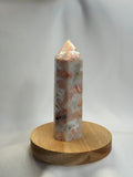 Pink Flower Agate Tower